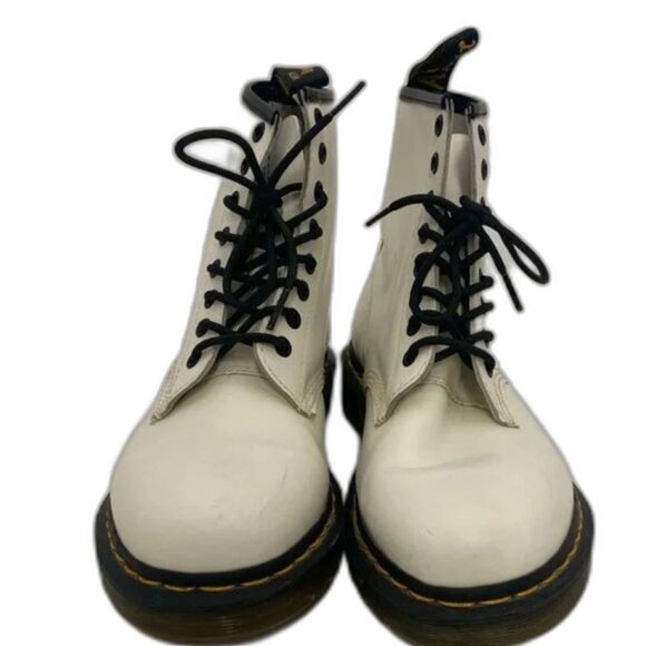 Dr. Martens Unisex Adults 1460 White Leather Lace-Up Combat Boots Size EU 39 W8 - Picture 5 of 8